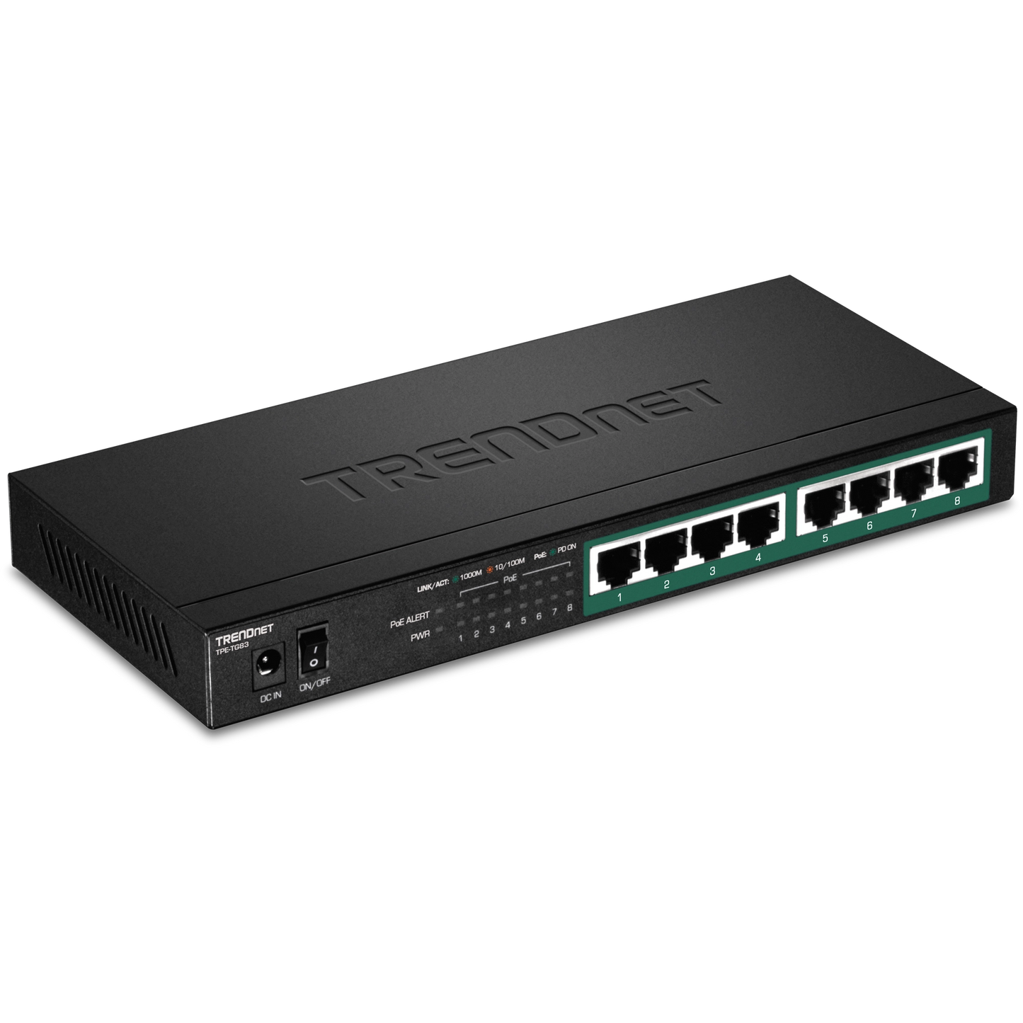 TRENDnet TPE-TG83 8-Port Gigabit PoE+ Switch, 65W