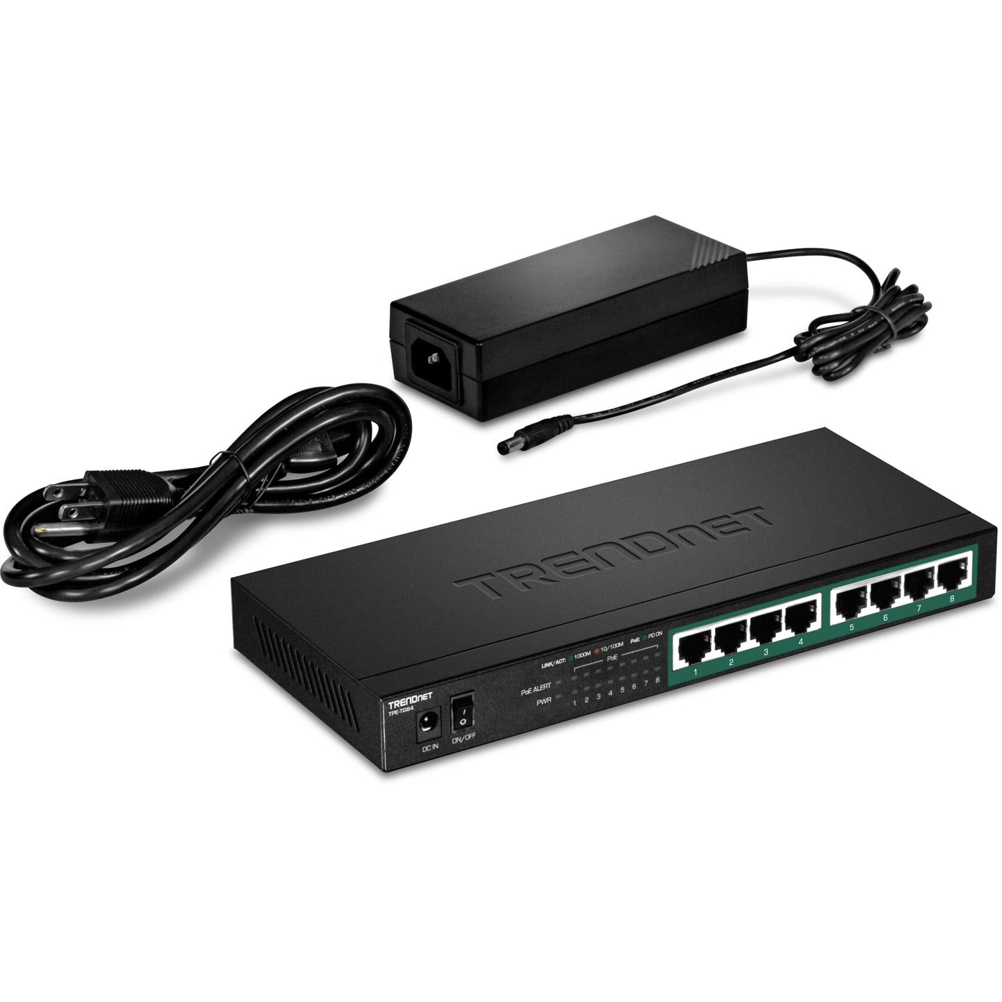 TRENDnet TPE-TG84 8-Port Gigabit PoE+ Switch, 120W