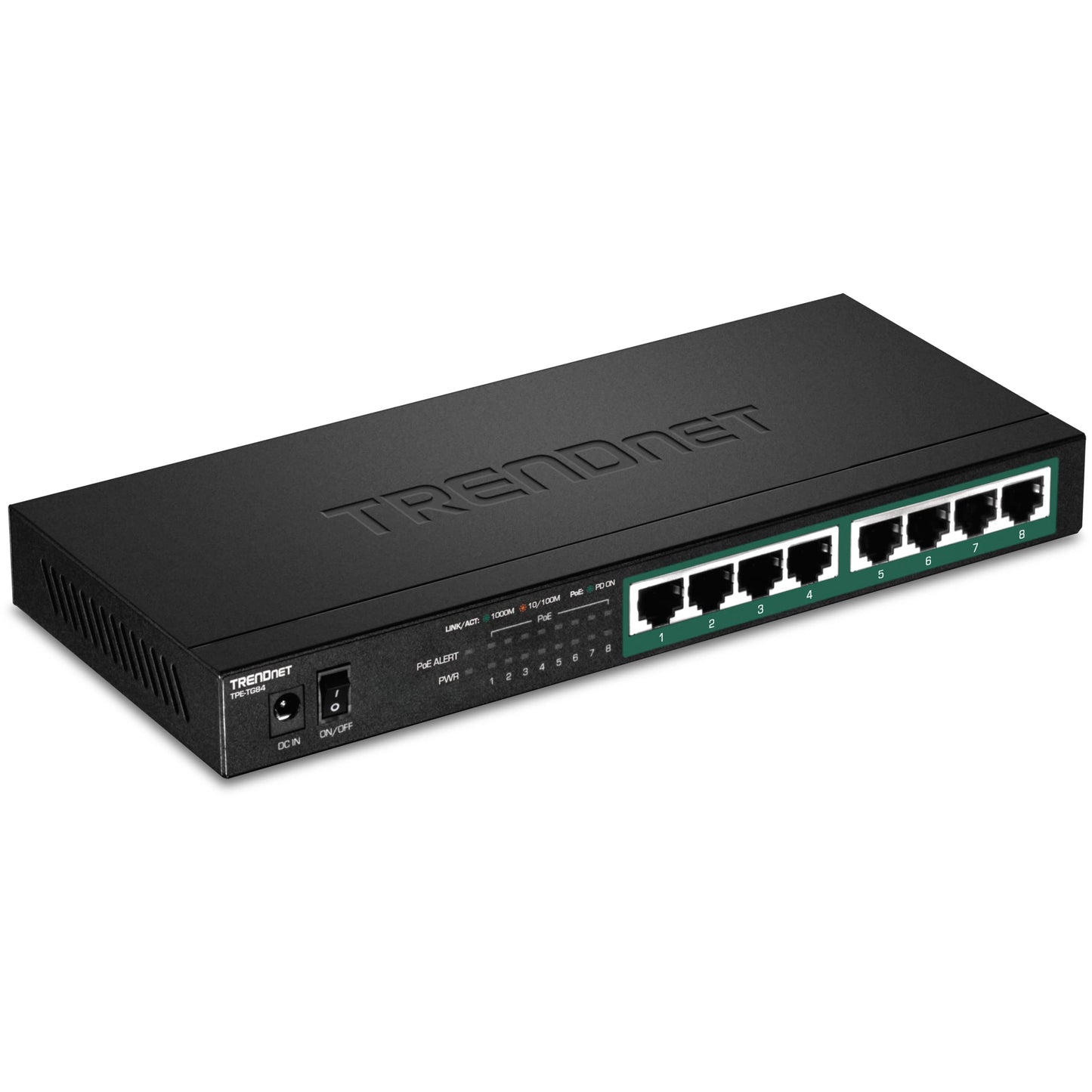 TRENDnet TPE-TG84 8-Port Gigabit PoE+ Switch, 120W
