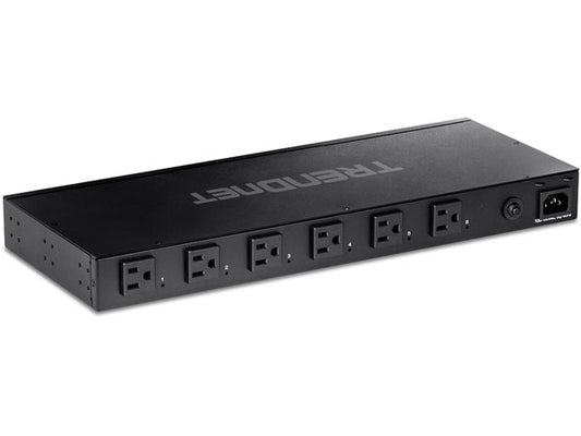The TRENDnet TPI-06 is a 6-outlet managed rackmount power supply offering streamlined device control and reliable performance in a sleek 1U form factor. Designed for high-efficiency data center and server rack environments, it supports Gigabit Ethernet connectivity and centralized Ethernet-based power management.