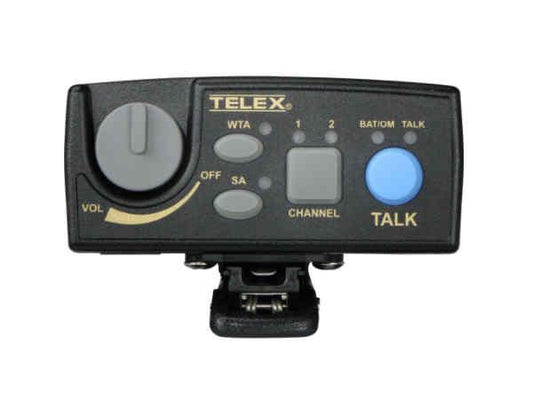 The Bosch TR-80N-HE is a robust UHF beltpack designed for portable audio applications, offering 2-channel performance in Band HE. Complete with a 4M headset, this USA-made device is ideal for professional event, broadcast, or field communications use. With TAA compliance and durable design, it is well-suited for demanding environments.