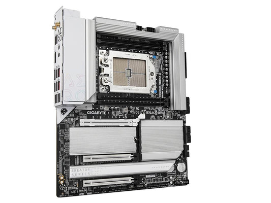 The GIGABYTE TRX50 AERO D is a high-performance E-ATX motherboard built for AMD Ryzen Threadripper PRO 7000 and Ryzen Threadripper 7000 series processors. Powered by the AMD TRX50 chipset and supporting DDR5 memory up to 1TB, it’s engineered for content creators, workstation users, and power professionals. With PCIe 5.0 x16 slots, DisplayPort connectivity, and built-in Ethernet, this platform delivers exceptional speed and scalability for demanding workloads.