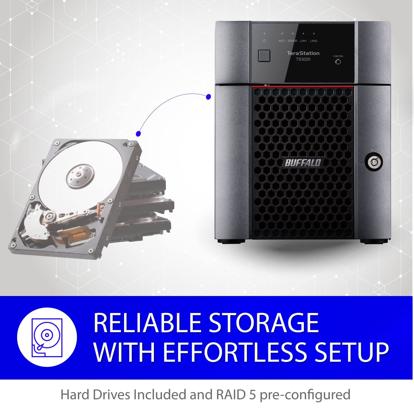 BUFFALO TeraStation 3420DN 8TB 4-Bay NAS with RAID and 2.5GbE
