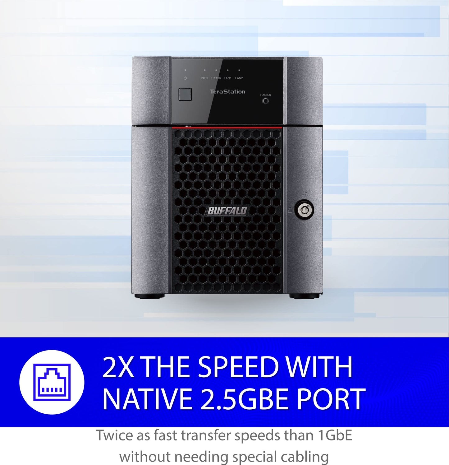 BUFFALO TeraStation 3420DN 32TB 4-Bay NAS, 2.5GbE, RAID, Linux OS