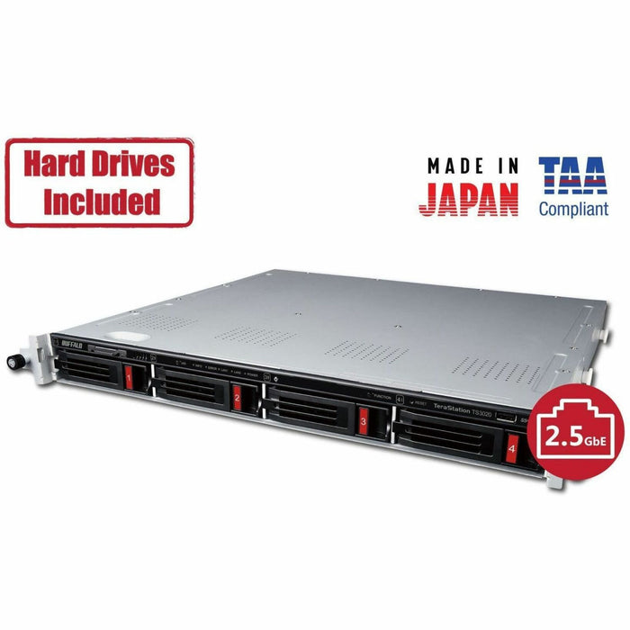 BUFFALO TeraStation 3420DN 32TB 4-Bay NAS, 2.5GbE, RAID, Linux OS