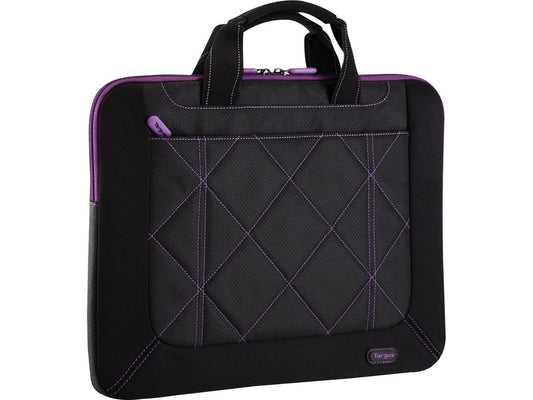 The TARGUS Pulse Slipcase (Black/Purple) is designed to carry and protect laptops up to 16 inches, offering stylish protection in a slim form factor. Tailored for professionals and students alike, this slipcase complies with TAA regulations and is manufactured in Cambodia, ensuring global trade compatibility. With a modern dual-color design, it's ideal for mobile users looking for both form and function.