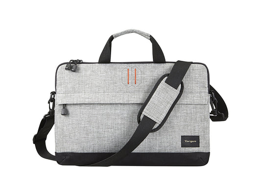 SLIPCASE 15.6IN STRATA - PEWTER. Designed for compact travel and everyday mobility, the TARGUS Strata Slipcase offers slim, durable protection for laptops up to 15.6 inches. Its sleek pewter design complements professional and casual settings, providing lightweight functionality with a reliable one-year warranty.