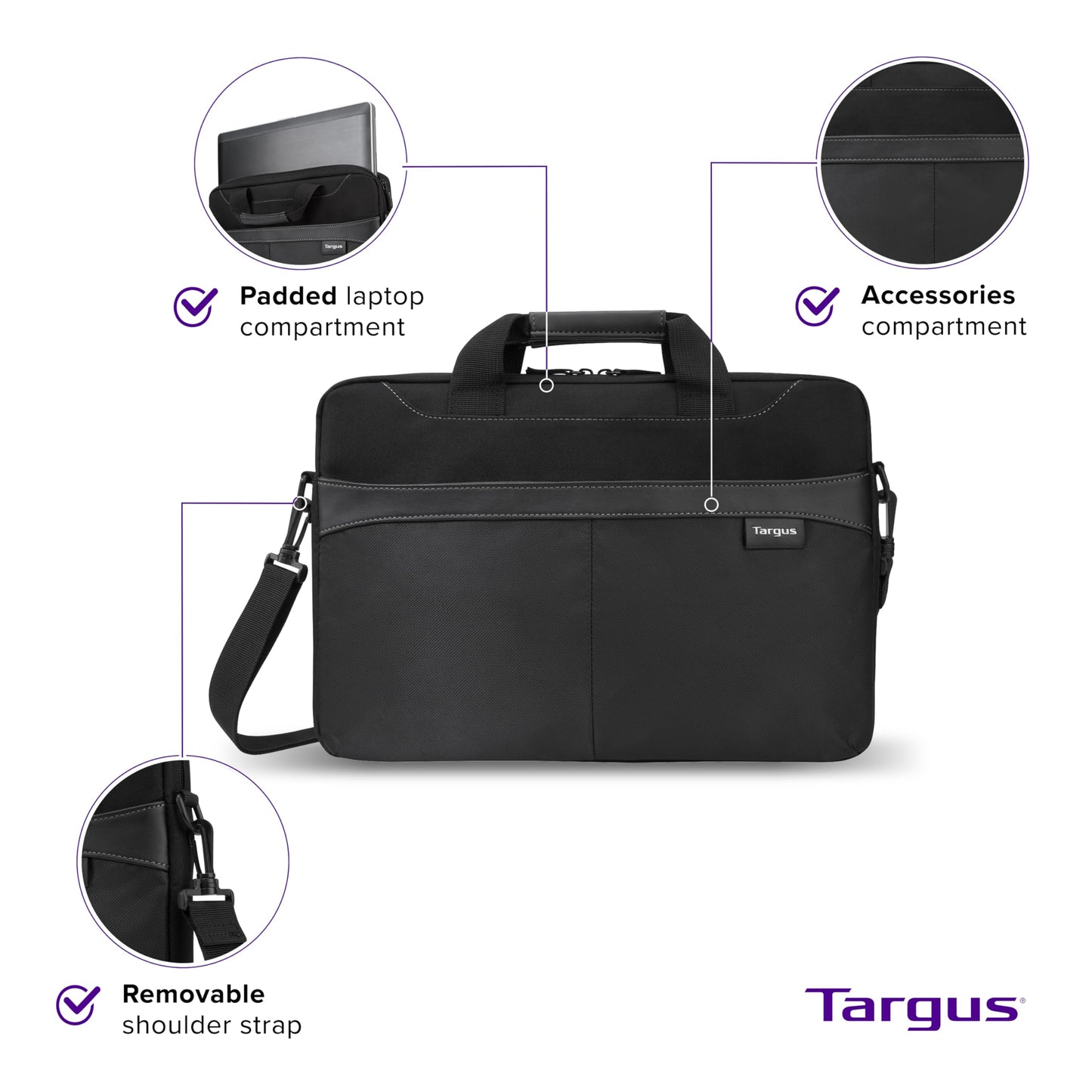 Étui TARGUS Business Casual, 15,6 pouces, noir (TSS898)