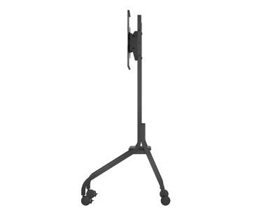 This BENQ Rotating Trolley offers stability and mobility for select CP Series displays, featuring a VESA-compatible design (up to 600x400), wide rotation range, and solid construction. Designed with steel, plastic, and E1-V313 components, it supports screens from 43 to 65 inches and up to 45 kg (98 lbs). It includes features like 90-degree rotation, a compact base for maneuverability, and integrated floor locks for secure stationary placement.