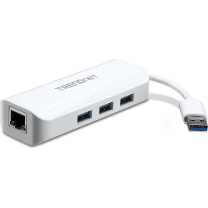Adaptateur USB 3.0 vers Gigabit Ethernet TRENDnet TU3-ETGH3 + concentrateur USB
