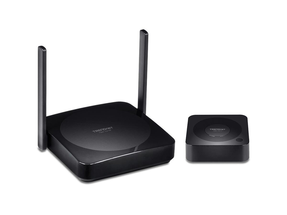 The TRENDNET TWP-100R1K 4K Wireless HDMI Extender Kit delivers ultra-high-definition video and audio transmission without the clutter of cables. Designed for reliable and flexible AV installation, it simplifies connectivity between HDMI devices while maintaining signal integrity. Backed by a 3-year warranty and TAA compliance, it's ideal for both professional and commercial applications.