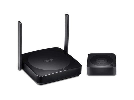 The TRENDNET TWP-100R1K 4K Wireless HDMI Extender Kit delivers ultra-high-definition video and audio transmission without the clutter of cables. Designed for reliable and flexible AV installation, it simplifies connectivity between HDMI devices while maintaining signal integrity. Backed by a 3-year warranty and TAA compliance, it's ideal for both professional and commercial applications.