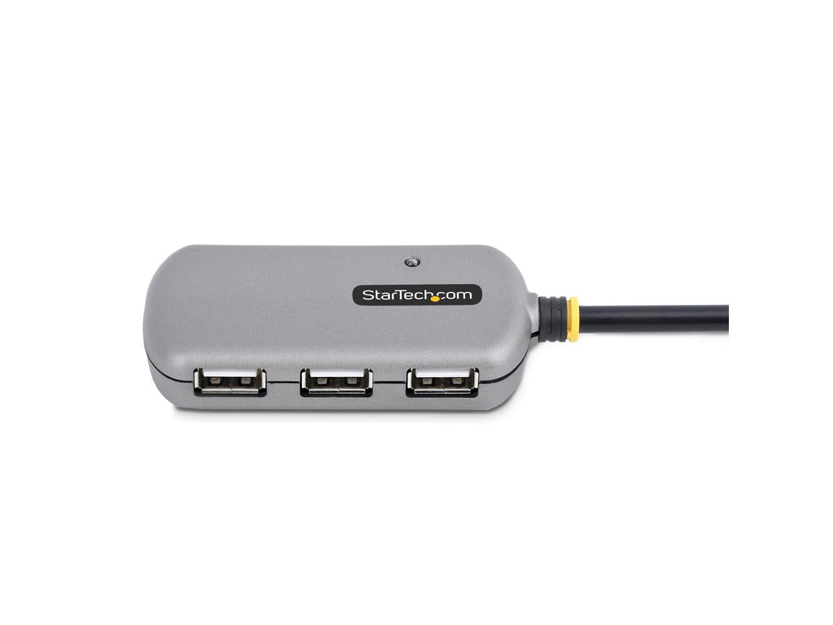 USB EXTENDER HUB, 24M USB 2.0 EXTENSION CABLE WITH 4-PORT USB-A HUB, ACTIVE/BUS POWERED USB REPEATER CABLE, OPTIONAL 10W POWER SUPPLY INCLUDED