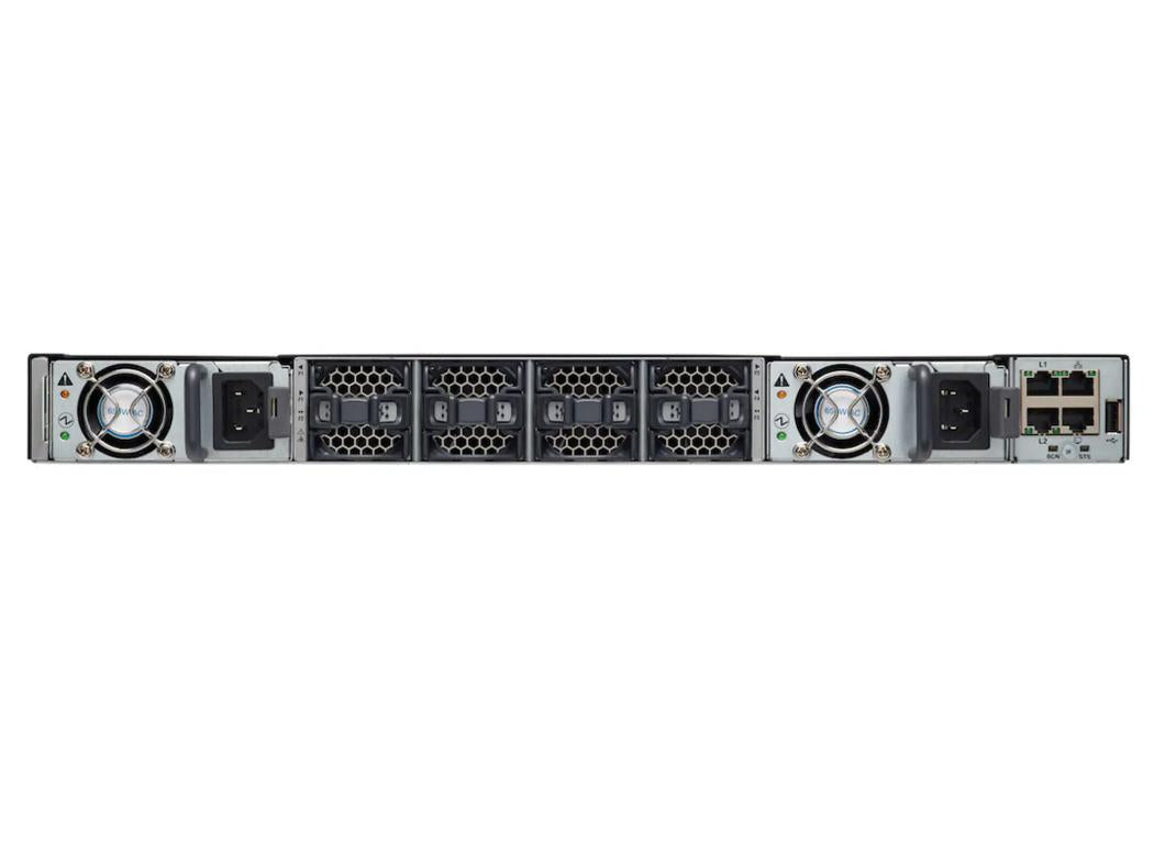 The Cisco UCS 6454 Fabric Interconnect is a high-performance 54-port managed switch designed for enterprise and data center networking. Featuring advanced Layer 2 hardware forwarding up to 3.82 Tbps and support for up to 32,000 MAC addresses, it is engineered for scalable, redundant, and ultra-fast connectivity. With 48 SFP28 and 6 QSFP28 ports, modular airflow, and rich compliance with IEEE standards, it delivers exceptional throughput and flexibility.