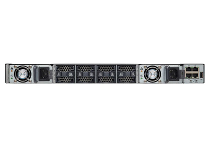 The Cisco UCS 6454 Fabric Interconnect is a high-performance 54-port managed switch designed for enterprise and data center networking. Featuring advanced Layer 2 hardware forwarding up to 3.82 Tbps and support for up to 32,000 MAC addresses, it is engineered for scalable, redundant, and ultra-fast connectivity. With 48 SFP28 and 6 QSFP28 ports, modular airflow, and rich compliance with IEEE standards, it delivers exceptional throughput and flexibility.