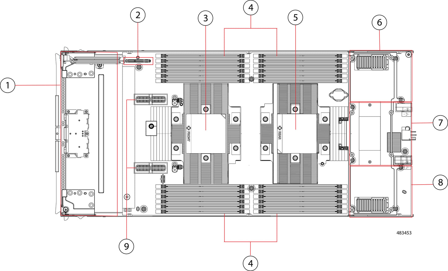 Nœud de calcul Cisco UCS X215c M8 2S, 2 sockets, 24 emplacements DIMM