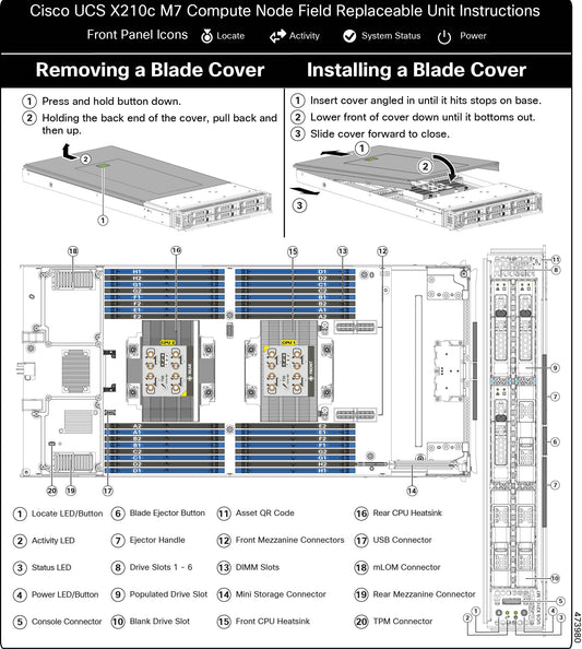 Cisco UCS X210c M7 Front CPU Heatsink