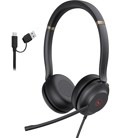 YEALINK UH37 Dual UC USB-C Wired Headset, Binaural, USB-C