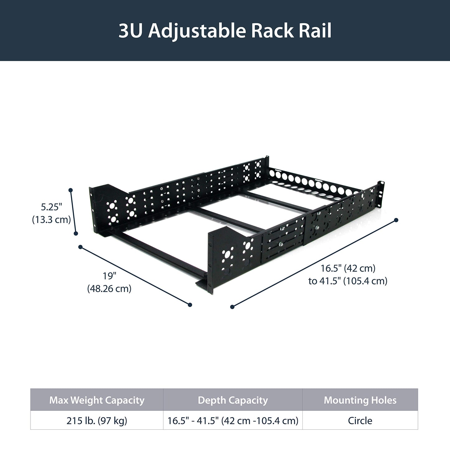 Rails de rack de serveur universels fixes 3U STARTECH UNIRAILS3U 19 pouces
