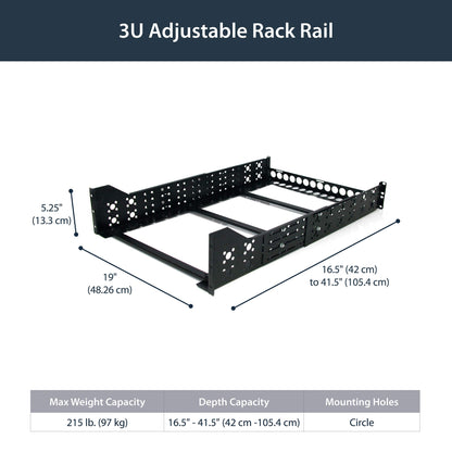 Rails de rack de serveur universels fixes 3U STARTECH UNIRAILS3U 19 pouces
