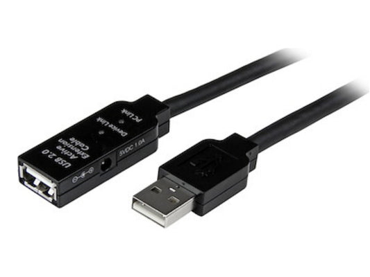 Extend USB connectivity up to 15 meters without signal degradation using the STARTECH 15m USB 2.0 Active Extension Cable. Designed for reliability and performance, this black active repeater cable ensures stable connections for your USB devices, even at extended distances. Backed by a 2-year warranty and TAA-compliant for government procurement.