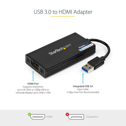 Adaptateur StarTech USB 3.0 vers HDMI avec prise en charge 4K – USB32HD4K