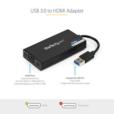 Adaptateur StarTech USB 3.0 vers HDMI avec prise en charge 4K – USB32HD4K