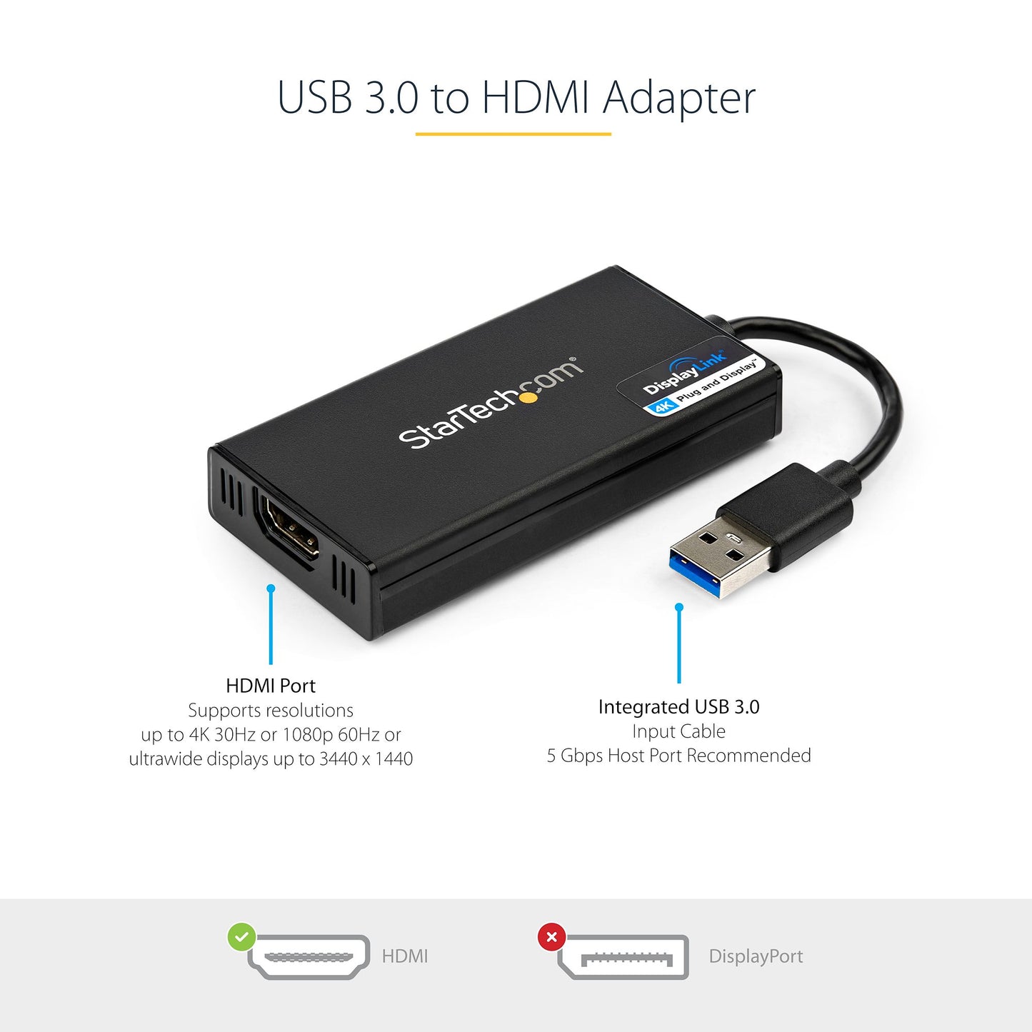 Adaptateur StarTech USB 3.0 vers HDMI avec prise en charge 4K – USB32HD4K