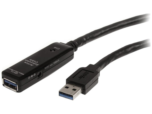 Extend high-speed USB 3.0 connectivity up to 10 meters with this StarTech active extension cable. Engineered for performance and durability, it includes nickel-plated connectors and a PVC jacket for long-term reliable connections. Ideal for extending peripherals, devices, or hubs beyond standard USB length limitations in office or industrial environments.