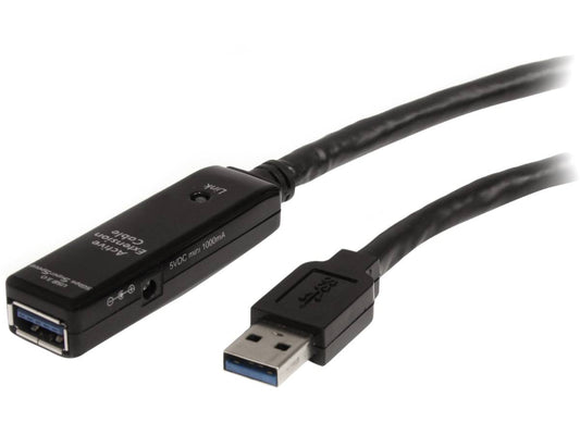 Extend the reach of your USB 3.0 devices with the StarTech 3M USB 3.0 Active Extension Cable. Designed for high-performance data transfers and longer connectivity, this male-to-female repeater cable ensures signal integrity up to 3 meters. Ideal for workstations, peripherals, and professional AV setups requiring fast and stable connections.