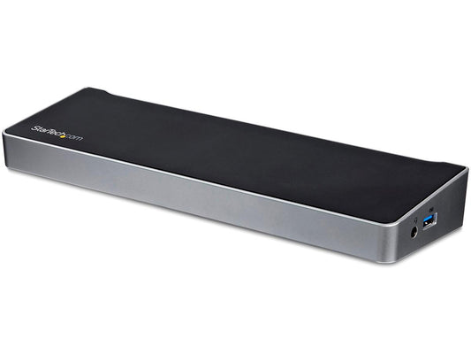 4K-capable USB 3.0 docking station supports triple display configurations and includes a fast-charging port for enhanced productivity. Designed for universal compatibility, it features Gigabit Ethernet, DisplayPort outputs, audio out, and multiple USB 3.0 ports. Backed by a 3-year warranty, this reliable dock ensures seamless connectivity for laptop users.