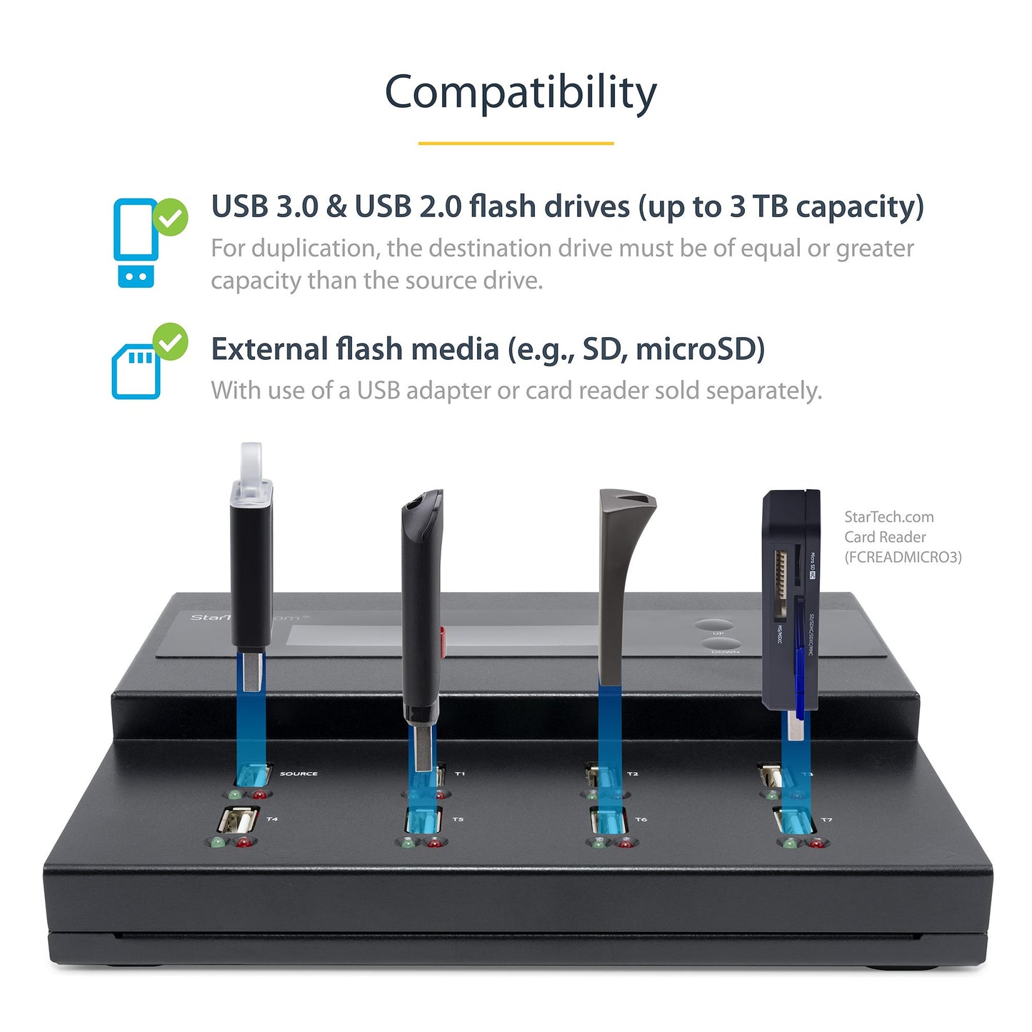 StarTech USBDUPE17 1:7 USB Duplicator and Eraser - Standalone, USB 3.0/2.0