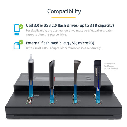 StarTech USBDUPE17 1:7 USB Duplicator and Eraser - Standalone, USB 3.0/2.0