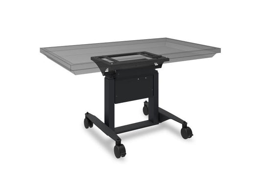e-Box motorized mobile cart with 90-dgree tilt and wheels (fast travel, low profile), support VESA pattern up to 800x600mm, BalanceBox p/n: