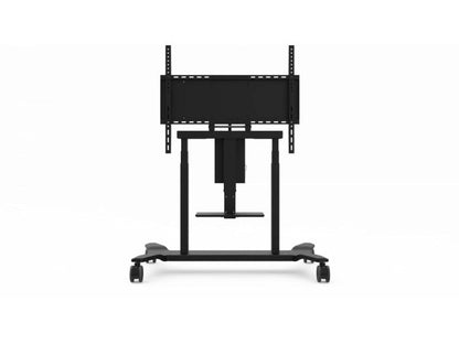 Electric Height Adjustable Mobile Cart With Smooth Motorized Lift, Laptop Tray, Black.