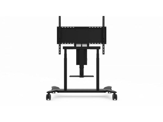 Electric Height Adjustable Mobile Cart With Smooth Motorized Lift, Laptop Tray, Black.