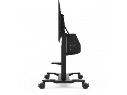 Electric Height Adjustable Mobile Cart With Smooth Motorized Lift, Laptop Tray, Black.