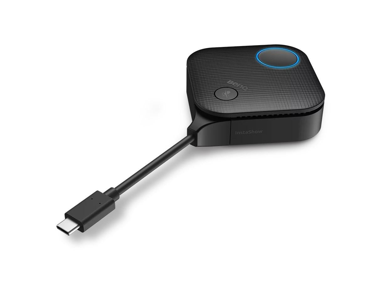 Quickly enable wireless collaboration with the BenQ InstaShow VS20, a plug-and-play presentation server supporting Full HD streaming. Designed for simplicity, it requires no software installation—just connect the button and share instantly, bypassing networks or app configurations.