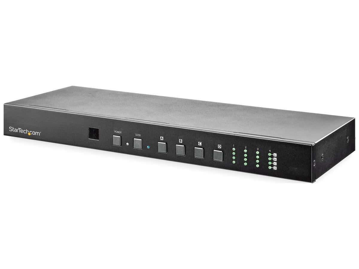 Share and switch four distinct HDMI AV signals between four separate displays in a matrix configuration. WebGUI enables users to control the 4x4 HDMI Matrix Switch remotely. Enjoy astonishing picture quality with support for resolutions up to 4K 60Hz.
