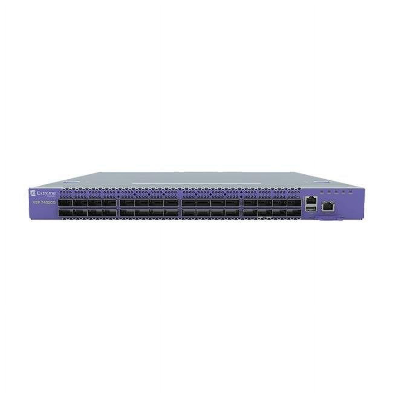 Commutateur EXTREME NETWORKS VSP7400-32C 32x100 Gbit/s QSFP28, 16 Go de RAM, sans alimentation ni ventilateur
