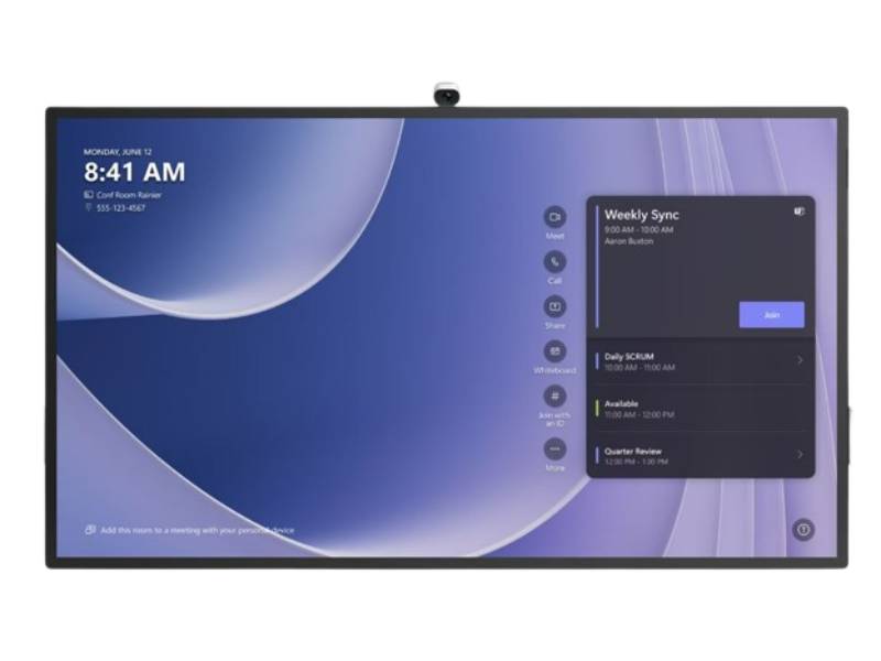 The Microsoft Surface Hub 3 85-inch TAA-compliant display is engineered for modern collaboration environments, offering a premium 4K Ultra HD IPS screen. With integrated Bluetooth, Wi-Fi, and LAN connectivity, its advanced interface supports seamless team communication across rooms or geographies. Designed with an anti-glare surface and robust stereo speakers, it provides an immersive and productive viewing and conferencing experience.