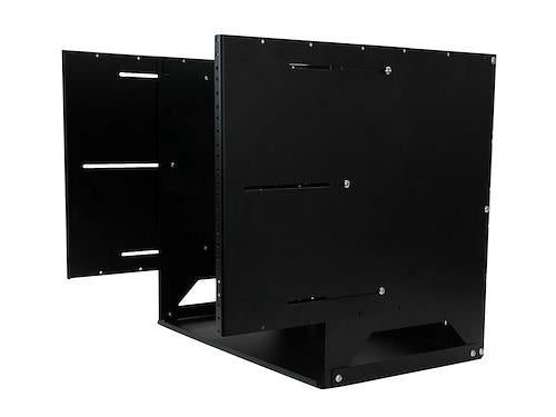 The StarTech WALLSHELF8U is a compact, 2-post 8U wall-mount server rack designed for efficient installation of IT equipment in small office and home office environments. With a mounting depth ranging from 12 to 18 inches and tapped rails for secure equipment placement, this open-frame steel rack is optimized for versatile setups. Certified with EIA/ECA-310-E standards and TAA compliant, it's a durable choice for U.S. government procurement and professional network deployments.