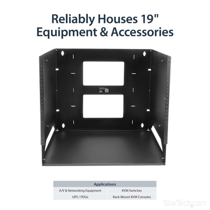 StarTech WALLSHELF8U Rack serveur mural 8U avec étagère, noir