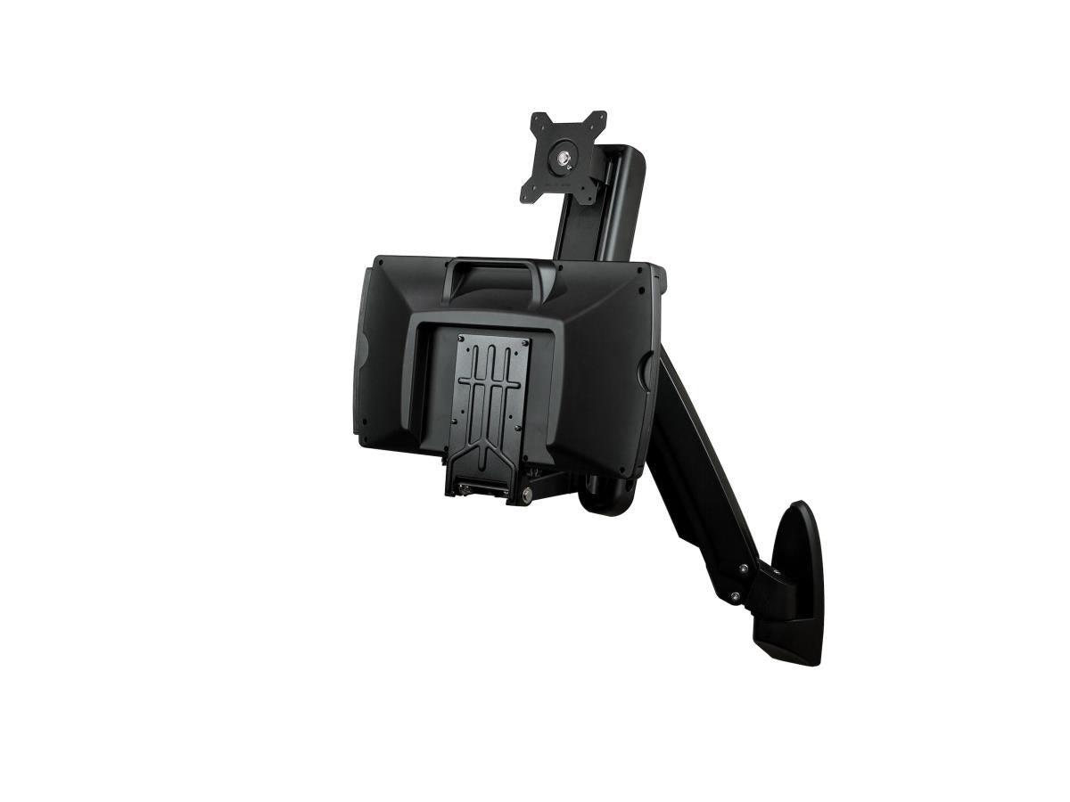 This ergonomic wall-mount workstation from StarTech offers an all-in-one space-saving solution for stand-up computing. Designed for VESA-compatible monitors up to 17.6 lb, it features a full-motion, height-adjustable arm, keyboard tray, and integrated holders for mouse and scanner. Perfect for healthcare, industrial, or office environments where space and adaptability are key.