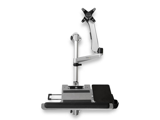 Ergonomically designed for compact workspaces, the STARTECH Wall Mount Workstation features a versatile monitor arm supporting up to 34-inch displays. With VESA compatibility, a foldable desk surface, and a pull-out articulating arm with integrated keyboard tray, this solution is ideal for hospitals, warehouses, or constrained office environments.