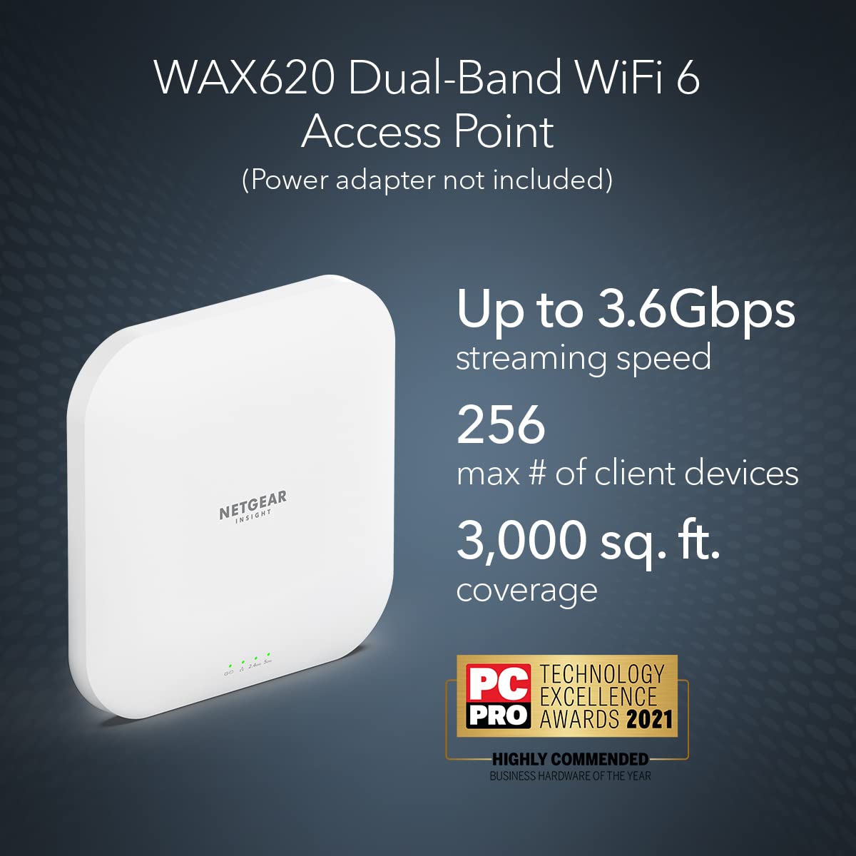 NETGEAR Insight WAX620 WiFi 6 AX3600 Dual-Band Access Point