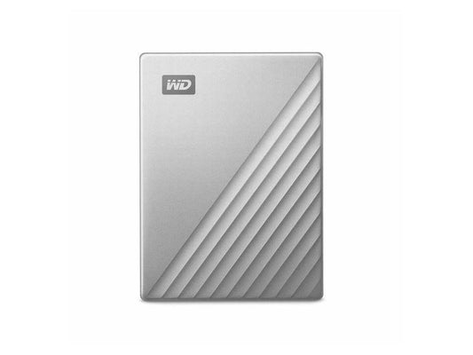The Western Digital 4TB My Passport Ultra Portable Drive in Silver offers high-capacity storage in a sleek, compact form factor. Featuring USB 3.2 connectivity and a fast data transfer rate of up to 5 GBps, it's designed for reliable, on-the-go backup and file sharing.