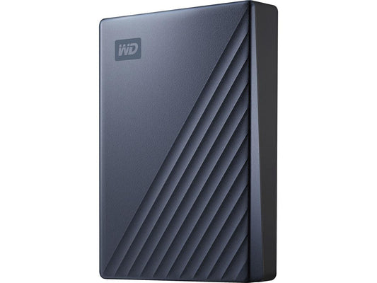 WD 5TB My Passport Ultra USB 3.0 Type-C External Hard Drive (Blue) combines portable storage with style and versatility. Featuring a compact metal design, USB-C interface, and generous 5TB capacity, it's ideal for professionals needing secure, high-speed file access on the move.
