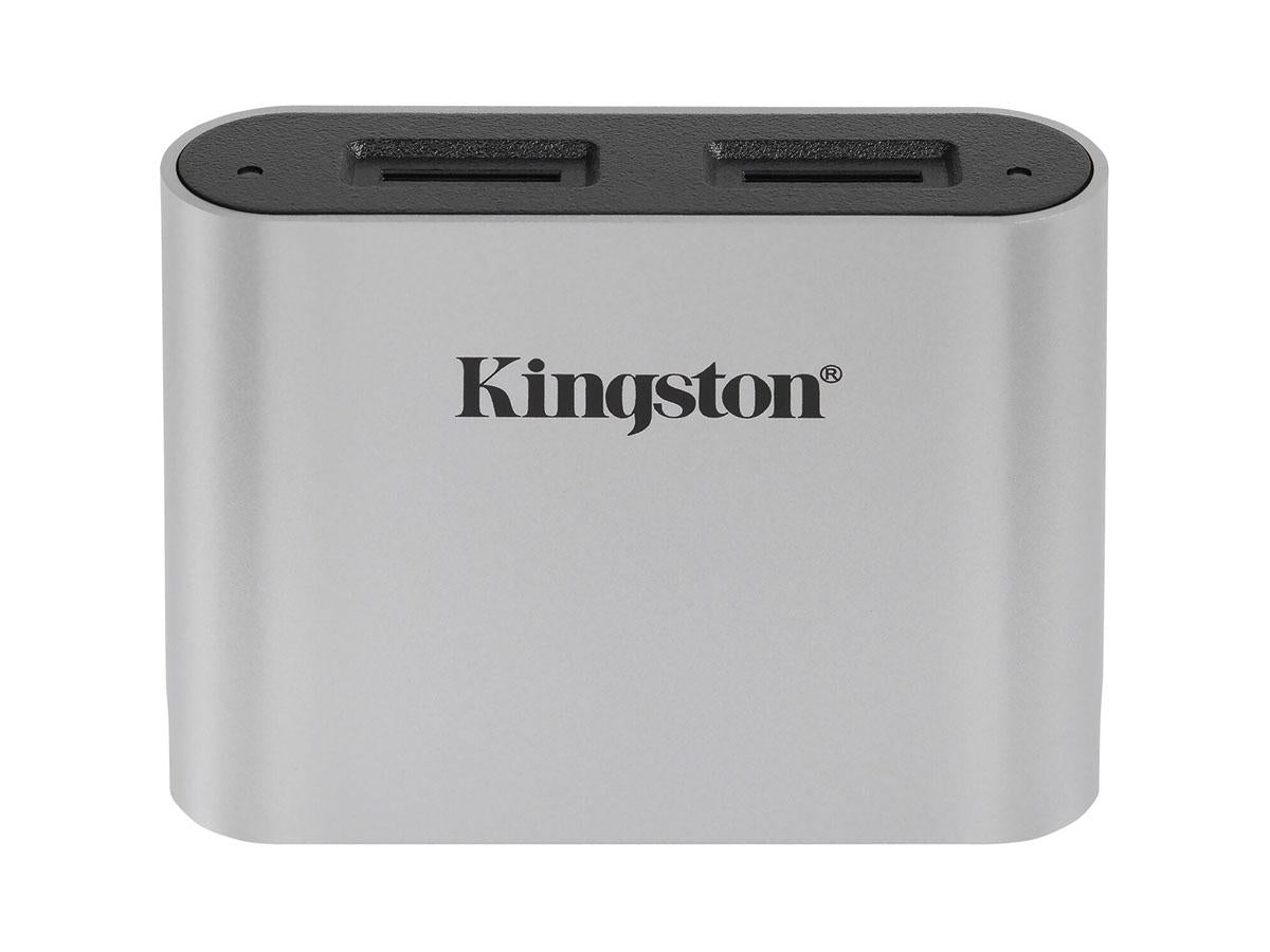 The Kingston USB3.2 Gen1 Workflow Dual-Slot microSDHC/SDXC UHS-II Card Reader offers fast and efficient media file access for professionals dealing with high-volume microSD content. Designed for performance and flexibility, it supports dual-slot card reading with USB 3.2 Gen 1 connectivity, ideal for creative workloads. With a compact build and support for UHS-II cards, it's a convenient accessory for photo and video professionals.