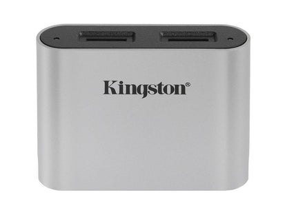 The Kingston USB3.2 Gen1 Workflow Dual-Slot microSDHC/SDXC UHS-II Card Reader offers fast and efficient media file access for professionals dealing with high-volume microSD content. Designed for performance and flexibility, it supports dual-slot card reading with USB 3.2 Gen 1 connectivity, ideal for creative workloads. With a compact build and support for UHS-II cards, it's a convenient accessory for photo and video professionals.